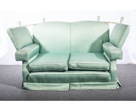 Upholstered Knoll style sofa, with half drop ends, width 198cm.