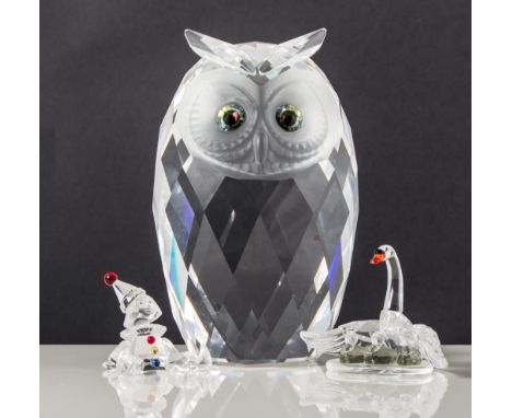Swarovski Crystal, an assortment of faceted crystal figures, various series, including; Cockerel (Peaceful Countryside), Push