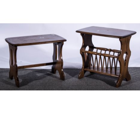 An Ercol occasional table, and a magazine rack. (2)