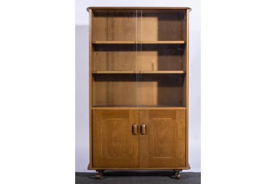 Beech Bookcase With Gl Doors Furniture Ideas An Ercol Blonde Beech Bookcase Cabinet Sliding Gl Doors