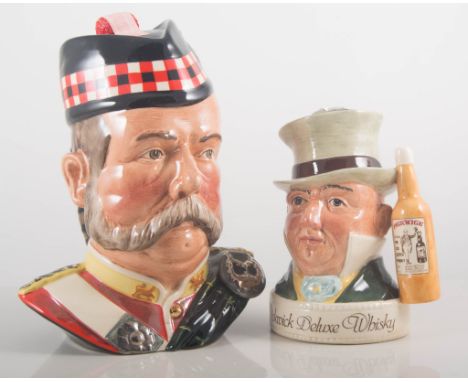 Royal Doulton Grants character flask, boxed, and Pickwick flask and Grants flask, (3).