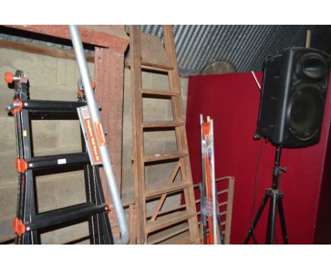 A wooden step ladder