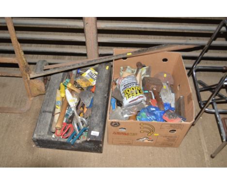 Two boxes of various hand tools