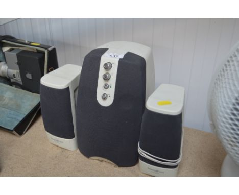 A computer speaker set 