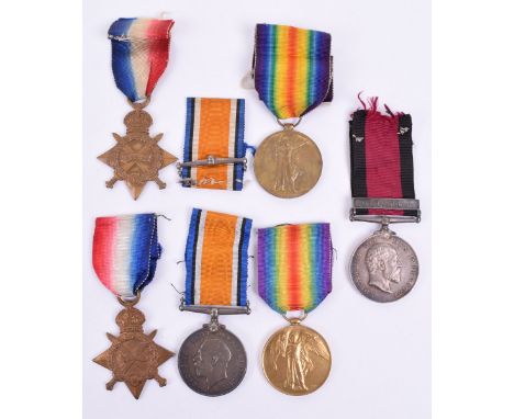 Family Medal Grouping Edward VII Natal 1906 & First World War, groupings consist of Natal Rebellion 1906 medal with single cl