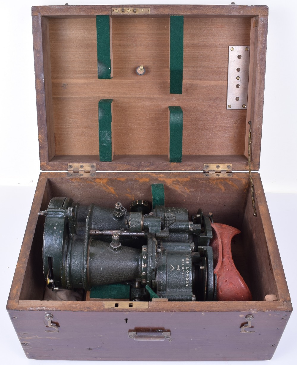 Pair of WW2 7x50 Gunsight Binocular by Ross London, retaining all of