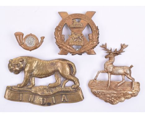 West Yorkshire Regiment Pouch Badge, as worn by members of the regimental band, in the form of a tiger standing above a scrol