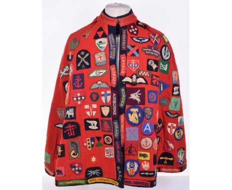 Outstanding WW2 VAD Nurses Cape Decorated with Cloth Formation Signs and Shoulder Titles, standard pattern WW2 Nurses wool ca