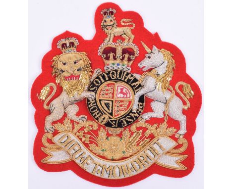 Post 1953 Foot Guards Regimental Sergeant Majors Rank Badge, large pattern example being heavily embroidered bullion wire Roy