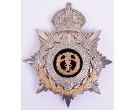 Post 1902 Volunteer Battalion Middlesex Regiment Officers Helmet Plate, fine white metal Imperial crowned eight pointed star 