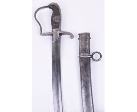 Imperial German Artillery Pattern Sword, being all steel example, leather ribbed grip, langet with regimental stamps and insp