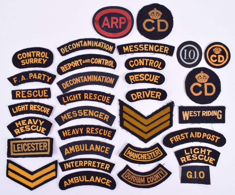 Selection Of Arp & Civil Defence, Consisting Of Painted Oval Arp Breast 