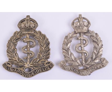 Royal Army Medical Corps Pagri Badge, in white metal with brooch pin and catch fixing to the reverse. Accompanied by another 