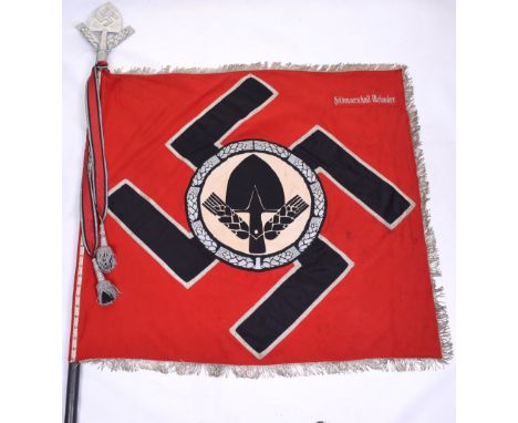 Third Reich R.A.D Labour Service Regimental Standarte / Flag, being a fine example complete with the original pole top and st