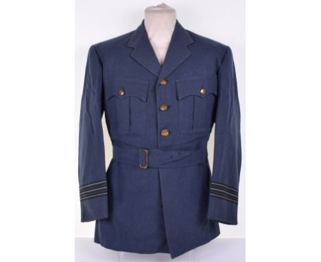 1947 Pattern Royal Air Force Officers Service Dress Tunic of Wing Commander I D Roach, being the short lived pattern service 