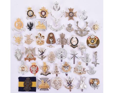 Selection of Modern Infantry Cap Badges and Anodised Aluminium Badges, including Queens Royal Hussars, Royal Scots Dragoon Gu