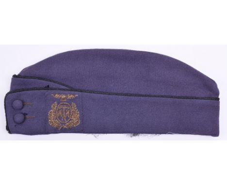 Scarce Air Transport Auxiliary Officers Field Service Cap, unusual example in light blue cloth with bullion embroidered ATA i