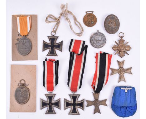 Selection of WW2 German Third Reich Medals, consisting of Iron Cross 2nd class with “120” numbered ring (Franz Petzl, Wein), 