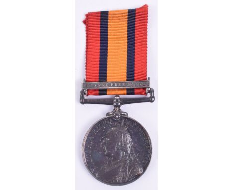 Queens South Africa Medal 1899-1902 Volunteer Company Lancashire Fusiliers, with single clasp Orange Free State, awarded to “