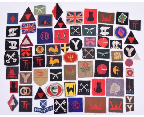 Selection of British Infantry Divisions Cloth Formation Signs, consisting of 1st Infantry division, embroidered 1st Infantry 