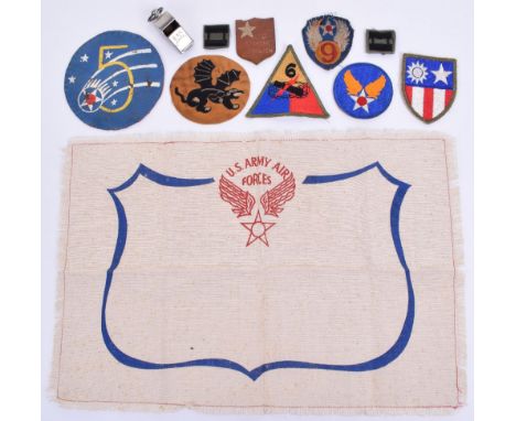 WW2 American 5th Air Force A2 Leather Flying Jacket Patch, being a fine painted example showing just some age cracks etc; emb