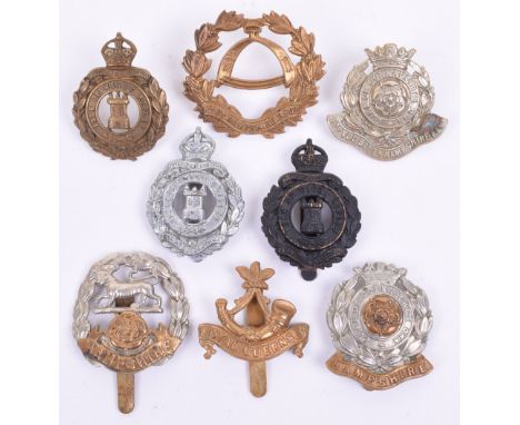 Selection of Hampshire Regiment Cap Badges, including white metal 3rd Volunteer Battalion with two lug fittings to the revers
