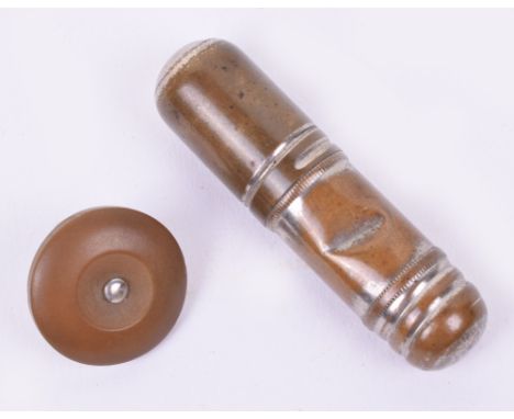 WW2 Special Operations Executive (S.O.E) Message Container, small brass cylinder message container with screw off top. Accomp