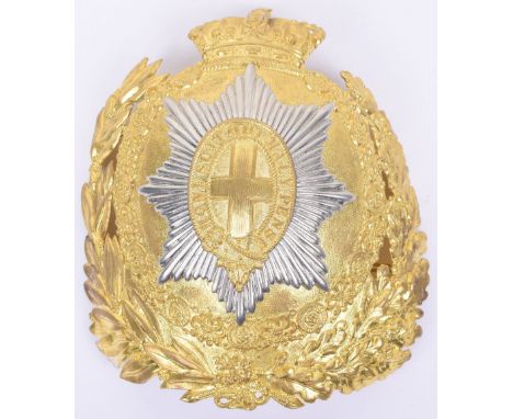 Post 1953 Household Cavalry Other Ranks Helmet Plate, brass backing plate with Queen crown to the top, central white metal ei