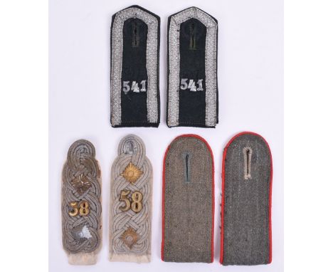 WW2 German Infantry Officers Tunic Shoulder Boards, knotted bullion wire on white cloth covered backing boards. Gilt numerals