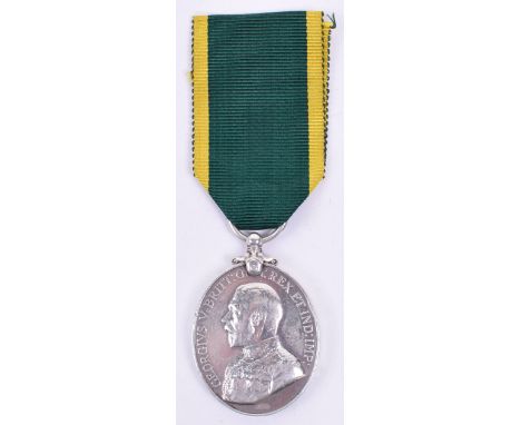 George V Territorial Efficiency Medal Manchester Regiment, awarded to “3517367 PTE E EVANS 6-7 MANCH R”. Medal has been polis