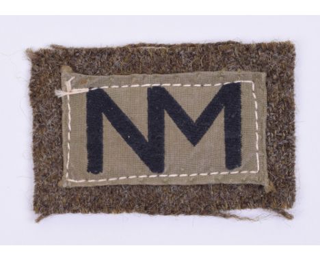 WW2 148th Independent Infantry Brigade Cloth Formation Sign, silk woven NM on khaki rectangle. Insignia has been post war sti