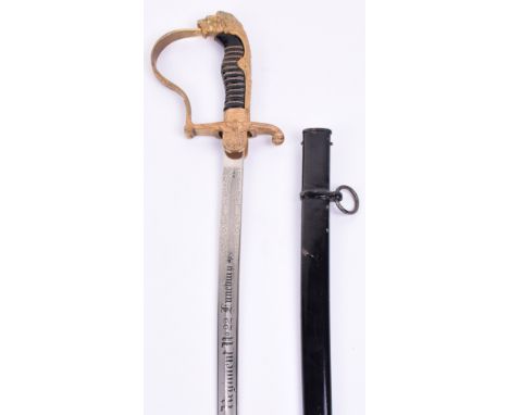 Regimentally Engraved German Army Officers Lion Head Sword by Carl Eickhorn, fine example retaining nearly all of its origina