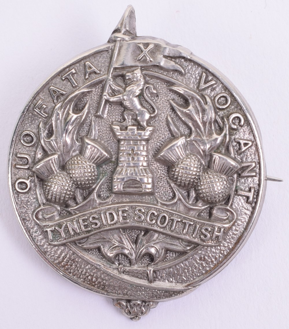 Rare 1st Pattern Tyneside Scottish Cap Badge, being a broached example ...