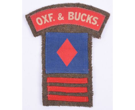 WW2 61st Division 184th Brigade 5th Battalion Ox & Bucks Light Infantry Battle Dress Combination Insignia, being printed regi