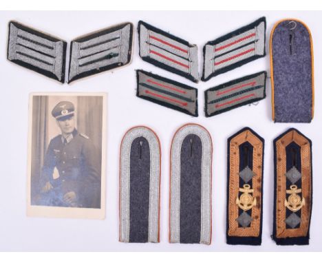 Selection of WW2 German Tunic Shoulder Boards and Collar Patches (Litzen), consisting of pair of Kriegsmarine shoulder boards