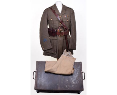 Great War Royal Field Artillery 1917 Shoulder Rank Uniform with Equipment and Ephemera Attributed to Lieutenant H S Percy, Wo