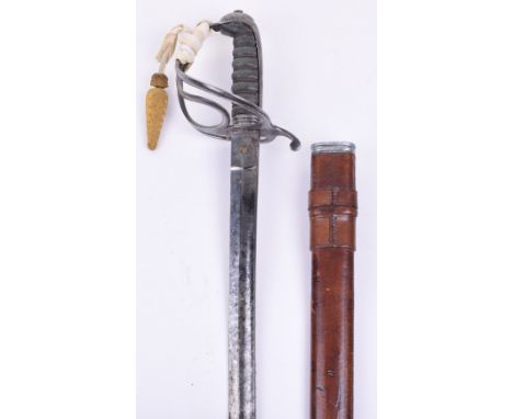 1821 Pattern British Light Cavalry Officers Sword, of standard form with swept guard, fishskin grip retaining the original wi