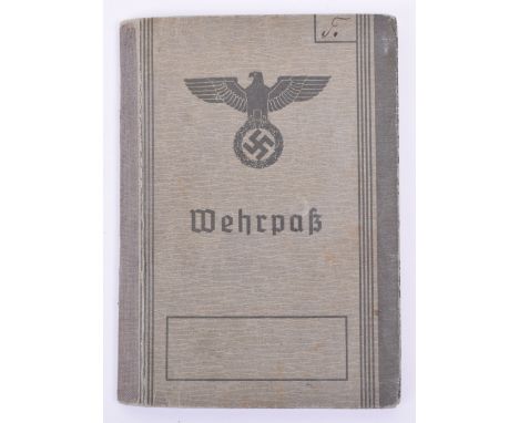 German Army Wehrpass 1944 Normandy Casualty, belonging to Obergefreiter Anton Josef Fillmann of 2nd Grenadier Regiment 744. E