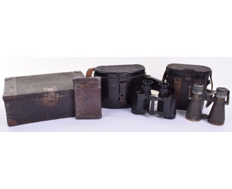 WW2 German Army Issue Binoculars, being 6x30 Dienstglas stamped 46162 H/6400 and Voigtlander to the base plate. Housed in the