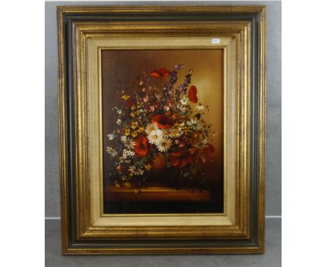 BALLONYI PÁL, MARGIT (geb. 1939 in Bereck / Siebenbürgen, Rumänien), Gemälde: "Blumenstillleben", Öl auf Holz, u. r. signiert