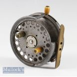 Hardy Bros Alnwick Silex No 2, alloy 4” casting reel with factory quarter rim removed, twin