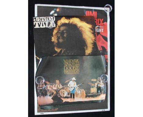 POSTERS - 3 posters singularly featuring the artists Jethro Tull (50x75cm), Jimi Hendrix c1990 'Are You Experienced' (90x64cm