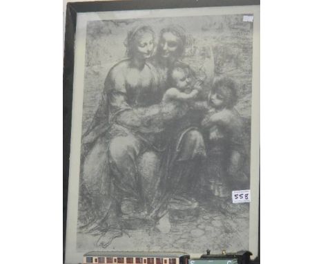 A framed and glazed print entitled 'The Leonardo Cartoon'
