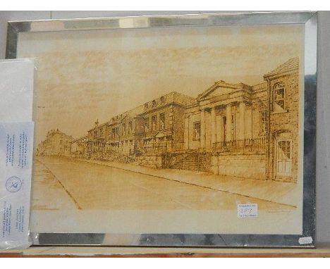 A print in silver coloured frame.