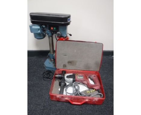 A boxed Perles electric hand drill together with a Draper pillar drill