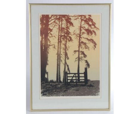 E.J. Wilson, "Gate", limited edition print, signed, titled and numbered 37/50, housed in a gilt and glazed frame, the print 3