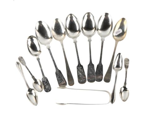 Various silver flatware, including Fiddle pattern tablespoons, George III Period etc, 17.2oz totalLot sold as seen unless spe