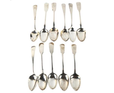 Various silver Fiddle and Old English pattern teaspoons, including Exeter, 5.5oz totalLot sold as seen unless specific item(s