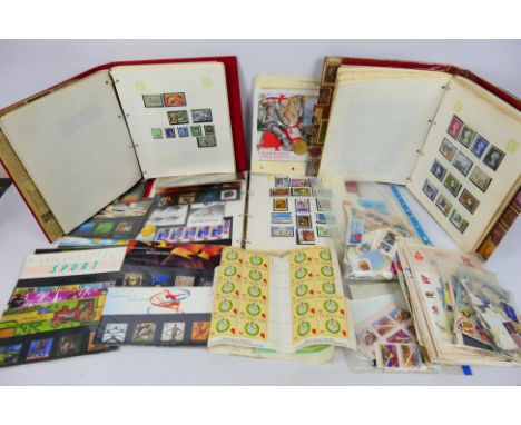 Philately - Lot to include three binders / albums of UK and foreign stamps, loose stamps, stamp sheets and a small quantity o