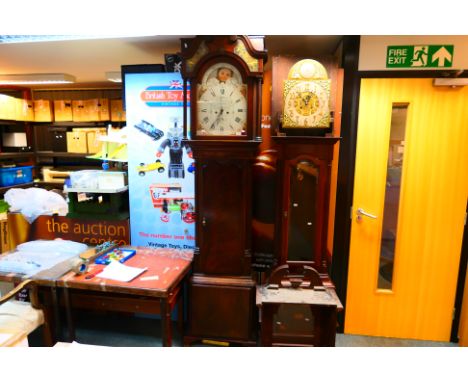 A late 18th century mahogany-cased 8-day longcase clock, signed to the arched, painted, rolling moon dial for James Cawson, L